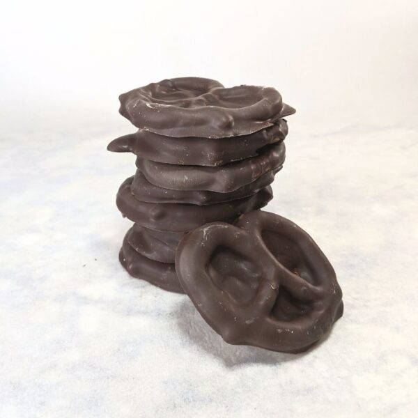 Dark Chocolate Pretzels Stacked